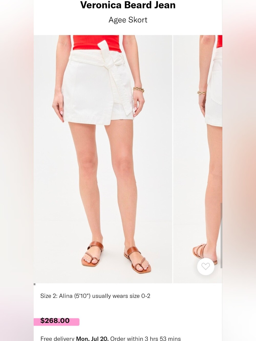 NWT Veronica Beard Agee Cotton-Blend Skort Size 2 Retail $268 - Picture 6 of 16